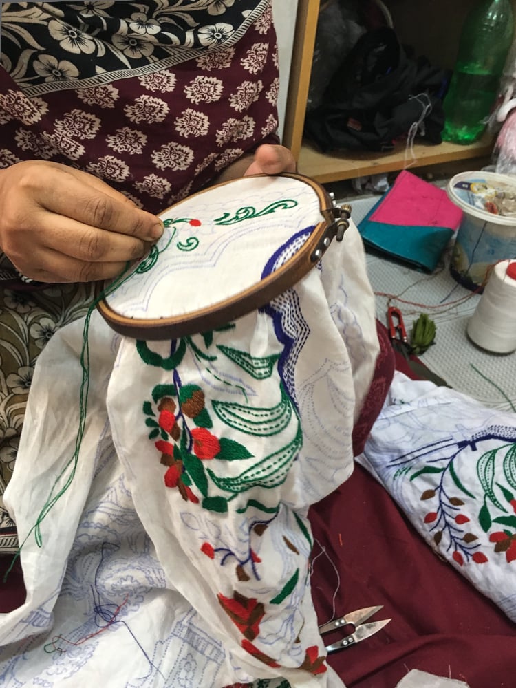 Uttara embroidery detail - Handmade Textiles Of Bangladesh