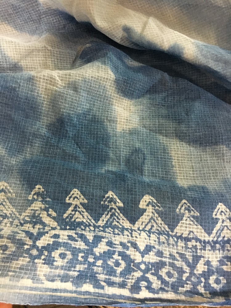 Wax-resist painted indigo at Aranya – Handmade Textiles of Bangladesh