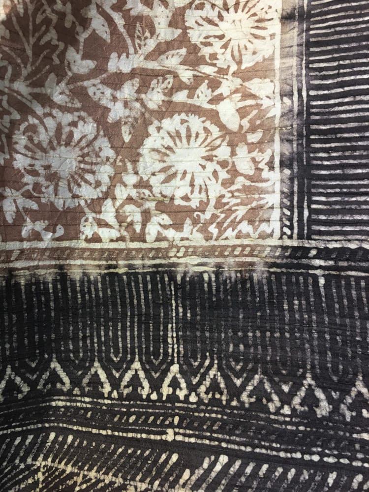 Aranya painted and block printed saree – Handmade Textiles of Bangladesh