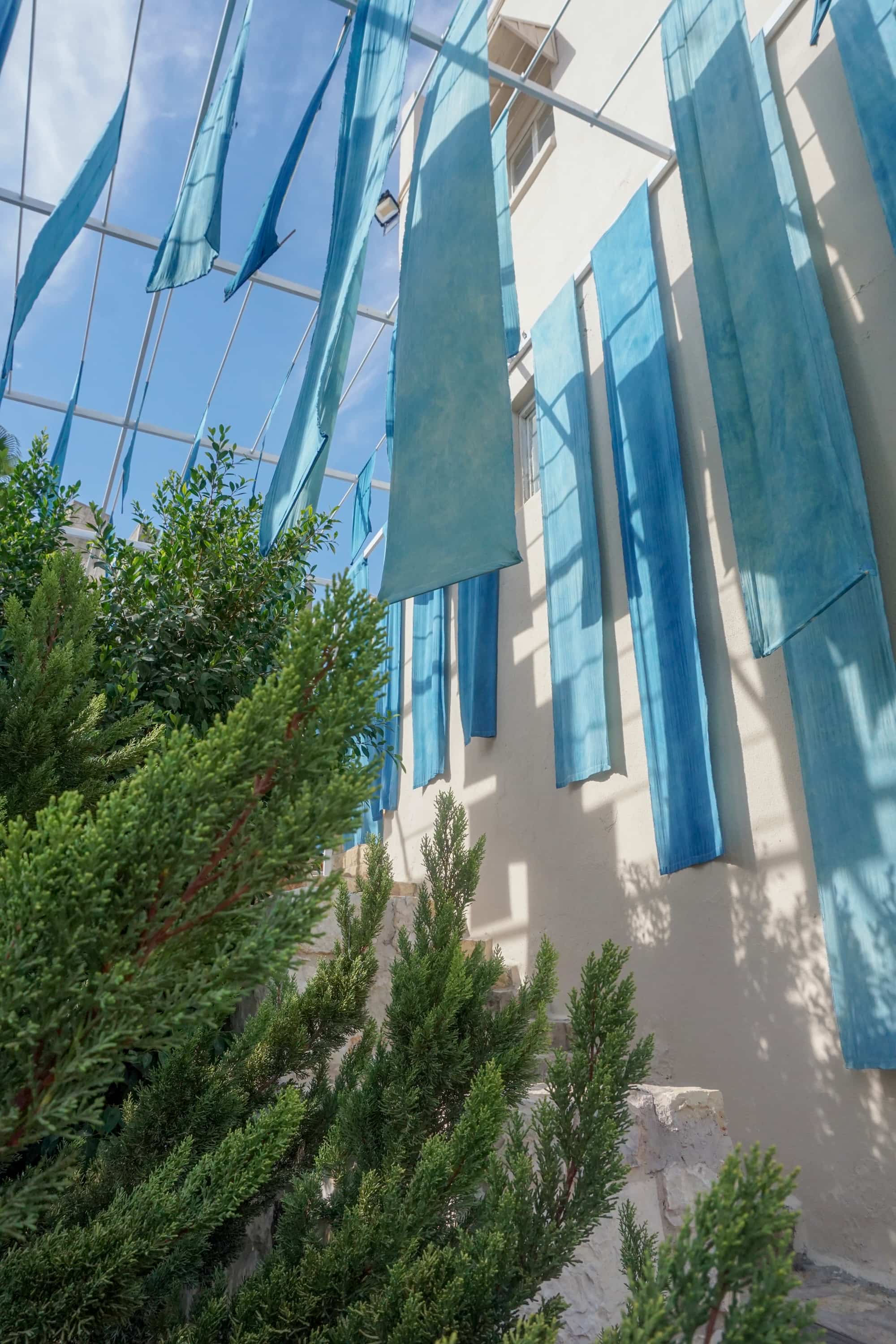 Indigo dyed banners by Safi Crafts (Photo: Laura Lin)