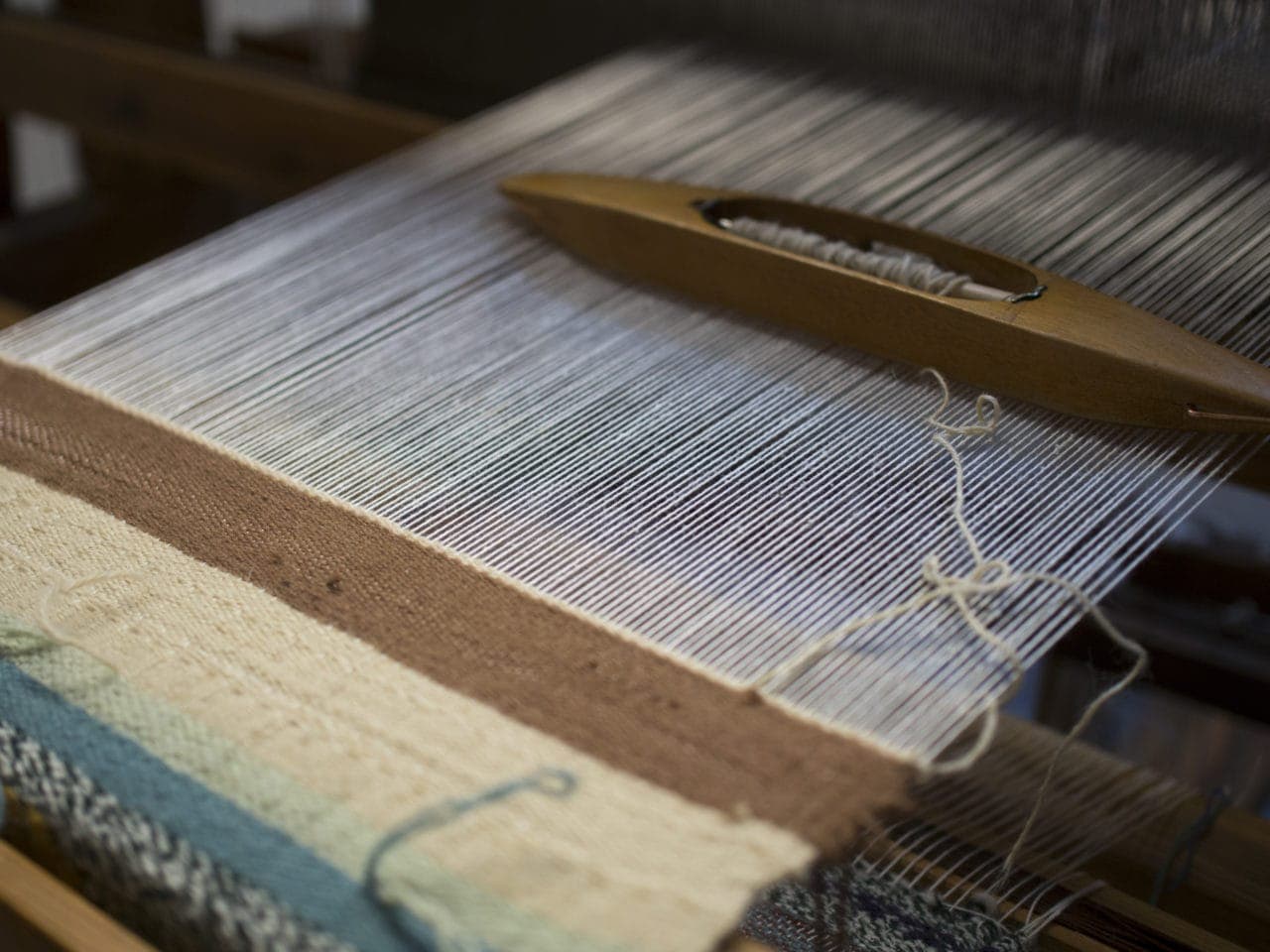 Traditional loom weaving at the Icelandic Textile Museum.