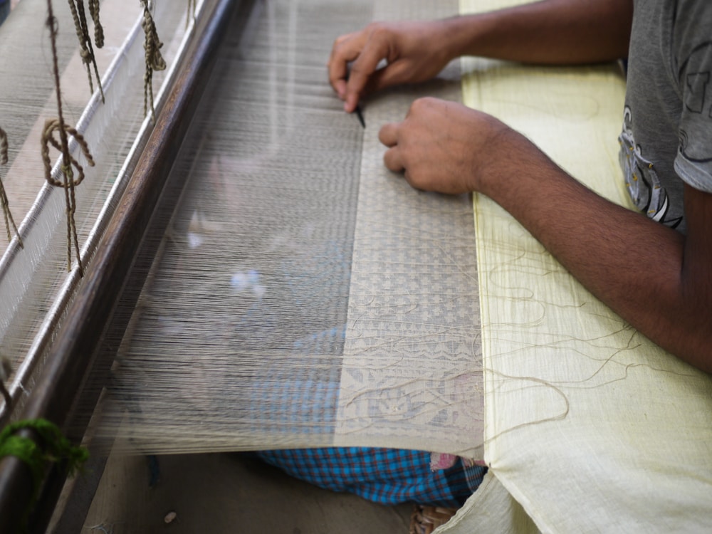 Jamdani weaver working – Handmade Textiles of Bangladesh