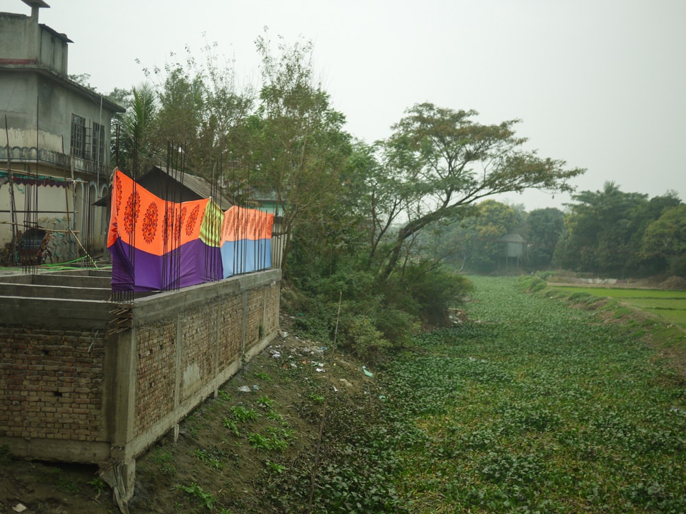Dyed Fabric Drying in Demra-Narayanganj – Handmade Textiles of Bangladesh