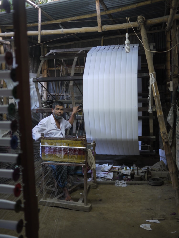 Sirajganj weaving workshop scene – Handmade Textiles of Bangladesh