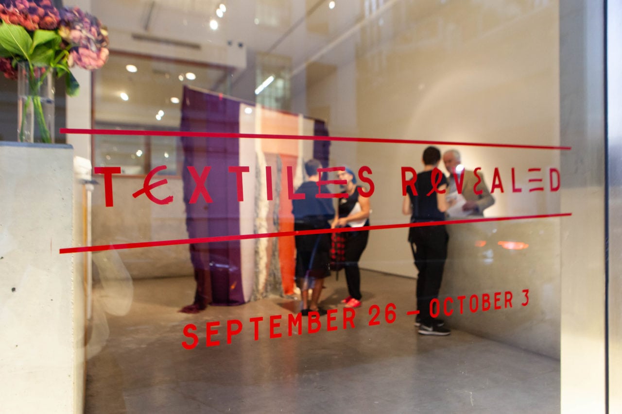 Textiles Revealed at Unix Gallery in Manhattan from September 26th until October 3rd, 2019. (Photo Courtesy of Belgium is Design)